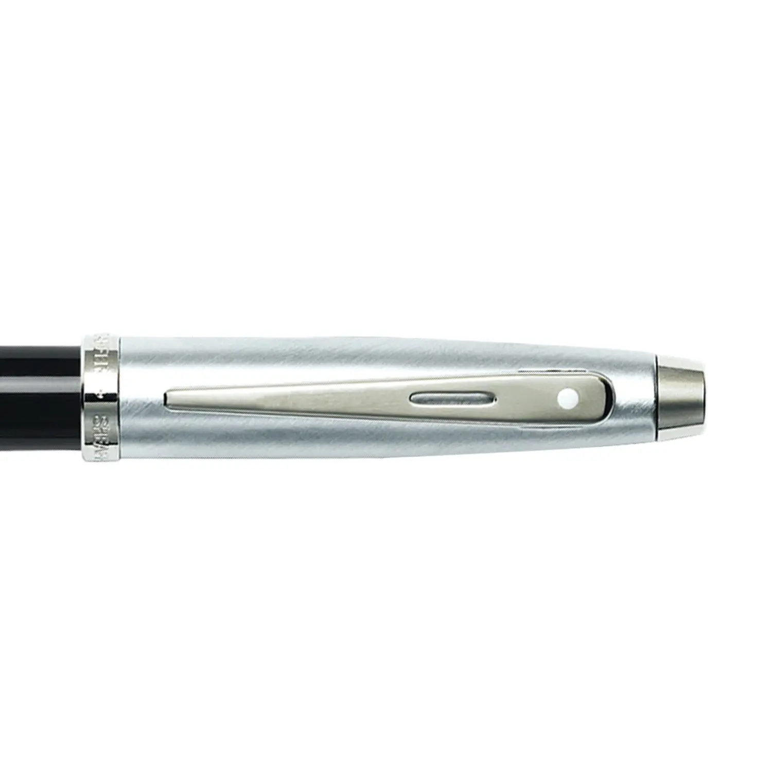 Sheaffer® 100 Glossy Black Barrel Brushed Chrome Cap Rollerball Pen - Image 4