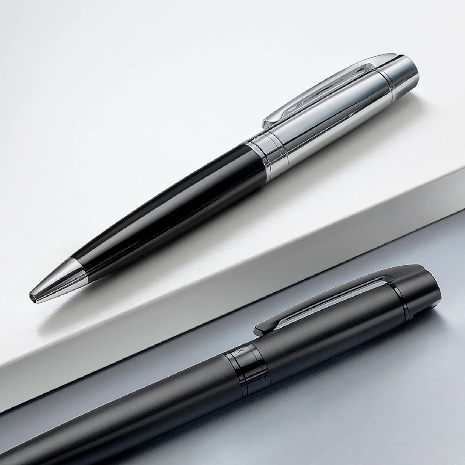 Sheaffer® 300 Glossy Black Barrel and Bright Chrome Cap Rollerball Pen - Image 4