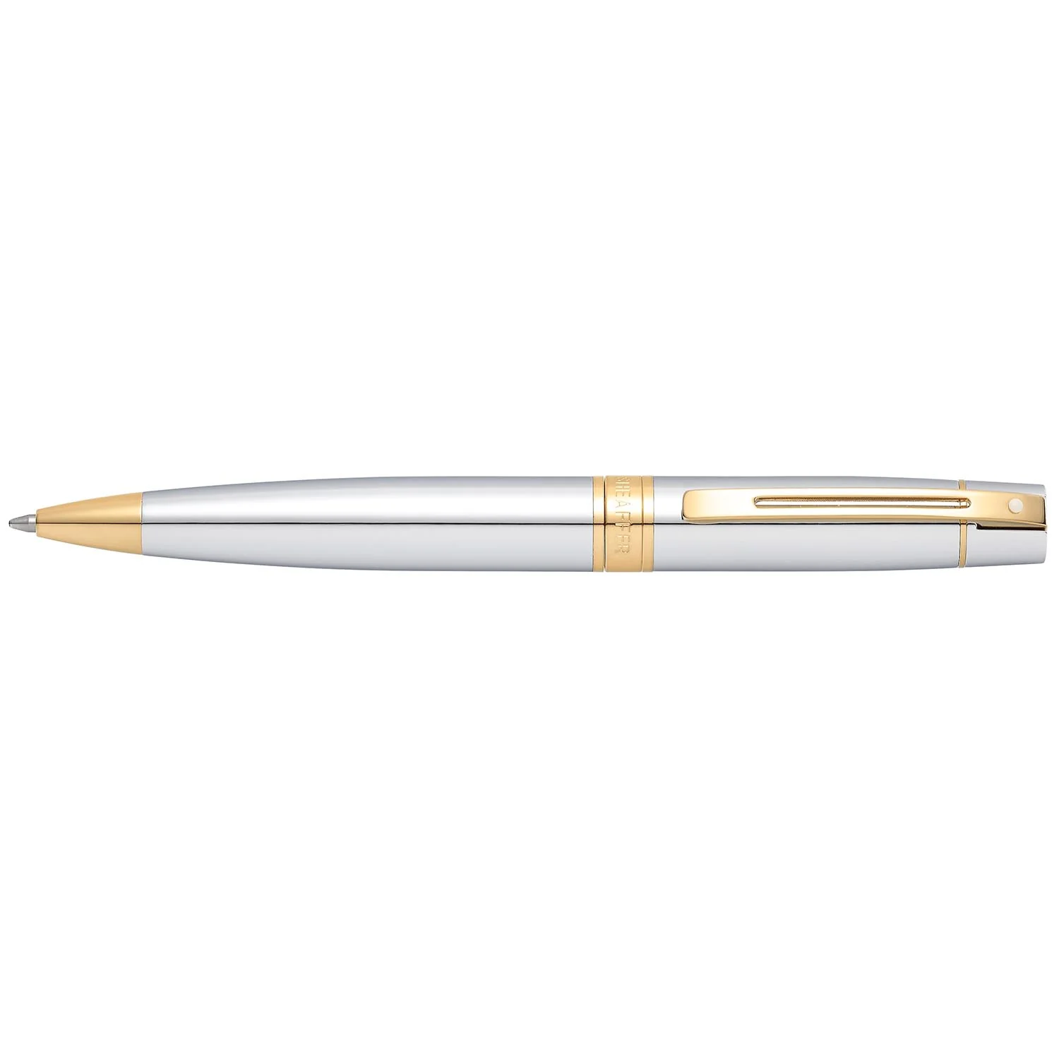 Sheaffer® 300 Chrome with Gold Trims Ballpoint Pen - Image 5