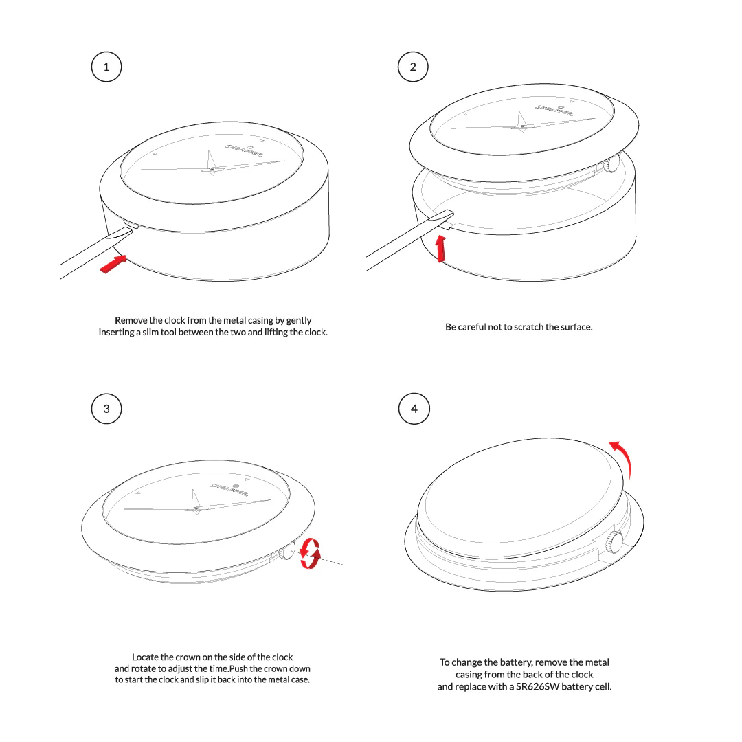 Sheaffer Gift Set ft. Bright Chrome 300 Ballpoint Pen with Gold Trims and Table Clock - Image 8