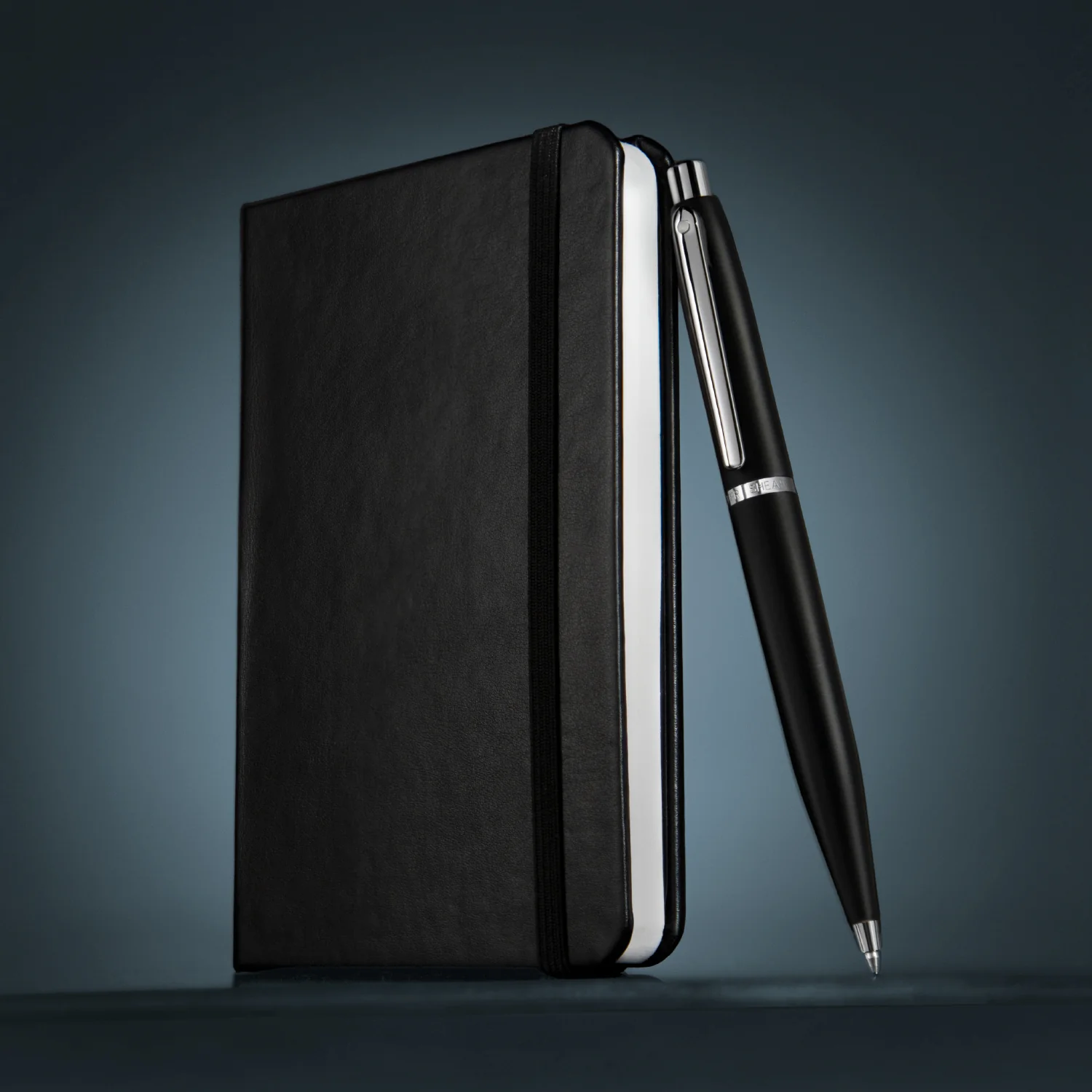 Sheaffer Gift Set ft. Matte Black VFM Ballpoint Pen with Chrome Trims and Small Notebook - Image 11